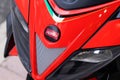 Aprilia sr max 125 scooter 300 logo text and brand sign on face detail motorcycle