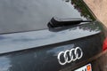 Audi q7 Quattro logo brand and text sign car detail rear view