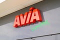 Avia bienvenue welcome sign text and logo brand on wall station facade entrance