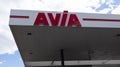 Avia logo text and brand sign gas filling station group independent mineral oil