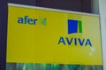 aviva afer assurance logo text and sign on agency French insurance office