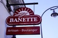 Banette logo and sign text front of french bakery in group millers traditional breads Royalty Free Stock Photo