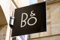 Bordeaux , Aquitaine / France - 10 17 2019 : Bang & Olufsen store logo sign shop Danish consumer electronics company b&o Royalty Free Stock Photo