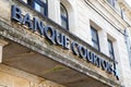 Banque Courtois logo text sign main office of French bank brand agency