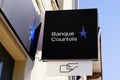 Banque courtois text logo star blue sign main office brand French bank