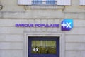 Banque populaire facade building office entrance sign retail logo bank store signage