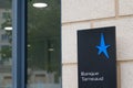 Banque tarneaud text logo star blue and sign front of office oldest French bank