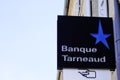 Banque tarneaud text sign and logo star blue front of office French bank agency