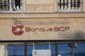 bcp banque bcp sign text brand and facade entrance logo front of office bank agency