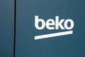 Beko logo brand shop and text sign on multinational home appliance manufacturer