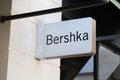 Bershka logo brand boutique and sign text front wall facade of store fashion brand