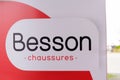 Besson logo sign and text brand store chaussures shop in France sell shoes man woman