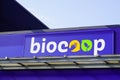 Bordeaux , Aquitaine / France - 07 30 2020 : Biocoop logo and text sign on store front biological shop distribution of food Bio