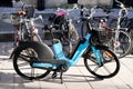 Bird electric bike logo sign and brand text of service rent shared bicycle in city