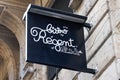 Bistro regent sign and text logo front of french chain simple restaurant