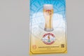 Blanche De Bruxelles Belgian white beer sign text and logo bar brand Brewed by