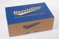 Blundstone Australia logo and sign brand on shoes box from New Zealand Tasmanian boots