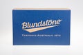 Blundstone Tasmania Australia logo and sign brand on shoes box from New Zealand