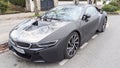 BMW i8 Electric car parked in street zero emissions vehicle Royalty Free Stock Photo