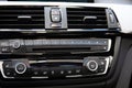 Bordeaux , Aquitaine / France - 03 30 2020 : BMW M3 car detail radio media system in black interior Royalty Free Stock Photo