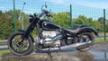 Bmw r18 motorbike side full view of black first edition 1800cc of custom motorcycle