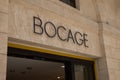 Bocage logo brand and text sign wall front facade entrance boutique French store of