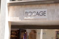 Bocage logo sign and text brand on wall entrance store sell shoes footwear