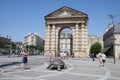 Bordeaux , Aquitaine / France - 11 19 2019 : bronze sculptures of giant tortoise in Place de la Victoire Square Bordeaux France