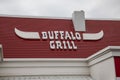 Buffalo grill restaurant text sign and brand logo facade of chain of steakhouses in