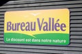 Bureau Vallee sign text and logo front of brand store retail office supplies equipment