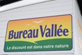 Bureau Vallee sign text and logo front of store retail office supplies equipment shop