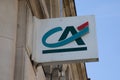 ca credit agricole brand text facade of agricultural credit logo sign of french