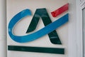 Ca credit agricole logo sign brand front of office entrance bank french agency