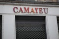 camaieu logo brand and text sign on wall facade shop entrance in city