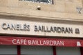 Canele Baillardran logo text and brand sign chain local shop of french pastry Company