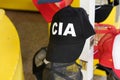 Cap CIA central intelligence agency logo brand and text sign on shop clothing Royalty Free Stock Photo