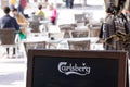 Carlsberg sign and text logo on coffee outdoor terrace of beer refreshment drink bar