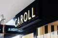 Caroll facade shop text brand and logo sign on fashion boutique girls women store Royalty Free Stock Photo