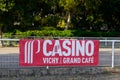Casino Vichy logo and sign text outdoor entrance in City of Vichy in the Allier