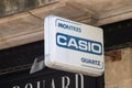 casio sign brand and text logo for shop watch Japanese store company manufacturing