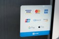 CB mastercard visa diners club union pay discover google apple pay american express