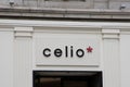 celio logo brand and text sign on wall facade shop entrance in city