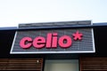Celio sign and logo text of shop entrance for men fashion clothes brand store and guy Royalty Free Stock Photo