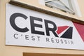 CER logo and sign of french driving car school panel