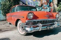 Chevrolet Bel Air custom car from fifties 1957 retro ancient vintage vehicle parked in Royalty Free Stock Photo