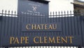Bordeaux , Aquitaine / France - 07 30 2020 : ChÃÂ¢teau Pape ClÃÂ©ment text and sign on entrance to wine chateaux famous historical