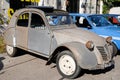 Citroen 2CV old rusty french classic car in side view in street france Royalty Free Stock Photo