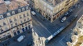 Bordeaux , Aquitaine / France - 11 19 2019 : cityscape top aerial view of Bordeaux center city tram France