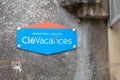 Cle vacances text sign and brand logo of french label bed and breakfast gites rent in