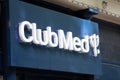 Club Med sign text and logo brand front entrance office travel agency club